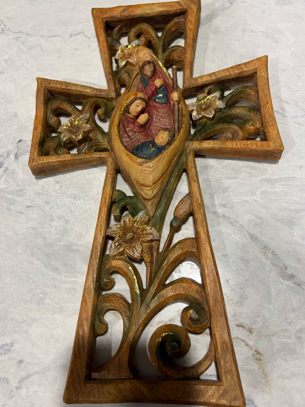 12” Holy Family Resin Cross